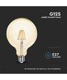 E27 12W G125 LED filament pære - Amber glas, 2200K, 1350lm, 300° lysspredning
