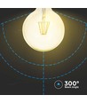 Ampoule LED filament E27 12W G125 - Verre ambré, 2200K, 1350lm, angle 300°