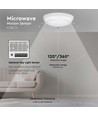 Lumière Coupole Ronde Pleine 10W - Batterie de Secours, Capteur, Puce Samsung, 4000K