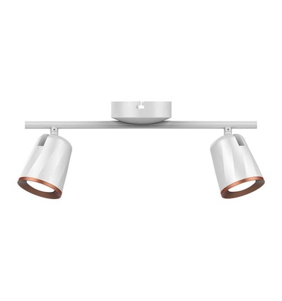 Double applique murale LED 12W - 3000K, blanc