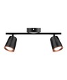 12W dobbelt LED væglampe, sort - 1080lm, 4000K, IP20, justerbare hoveder