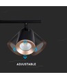12W dobbelt LED væglampe, sort - 1080lm, 4000K, IP20, justerbare hoveder