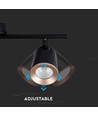 18W sort LED væglampe - 3000K, 3 hoveder