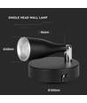 4,5W LED væglampe - 420lm, 4000K, IP20, sort, indendørs dekorationsbelysning