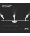13,5W LED væglampe - 1260lm, 4000K, hvid, 3-hovedet design, inkl. lyskilde