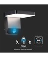 Applique murale LED 17W avec détecteur, carrée - IP65, noir, 2580lm, 3000K, détecteur PIR