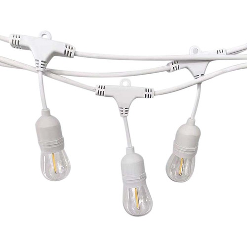Guirlande lumineuse V-Tac blanche pour 15 ampoules E27, 15 mètres, IP65, 230V, sans source lumineuse
