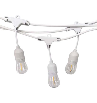 Guirlande lumineuse V-Tac blanche pour 15 ampoules E27, 15 mètres, IP65, 230V, sans source lumineuse
