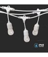 V-Tac Witte Lichtketting voor 15 stuks E27 lampen 15 meter, IP65, 230V, zonder lichtbron