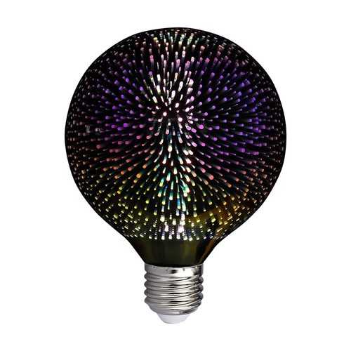 3D LED Lamp 4W E27 - Ster effect, 3000K, G125