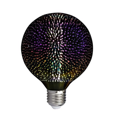3D LED Lamp 4W E27 - Ster effect, 3000K, G125