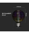 3D LED Ampoule 4W E27 - Effet étoile, 3000K, G125