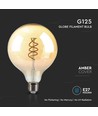 E27 6W dimbare LED spiral filament lamp - G125, Amber glas, 1800K, 300° lichtspreiding