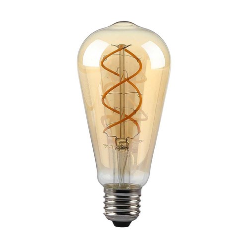 E27 5W dimbare LED-lamp - ST64, filament, amberkleurig glas, extra warm 1800K