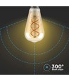 Ampoule LED E27 5W dimmable - ST64, filament, verre ambré, blanc extra chaud 1800K