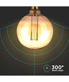 E27 4W G125 Art Filament LED lampa - Amber glas, 1800K, lasergravering, varmvit filament
