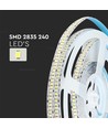 5m 20W/m LED strip, 2000lm/m - 12V, 240 LED pr. meter, IP20, 4000K-4500K