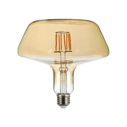 E27 8W LED filament pære - Amber glass, 620lm, 2200K, 300° lysspredning