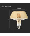 Ampoule LED filament E27 8W - Verre ambré, 620lm, 2200K, angle 300°