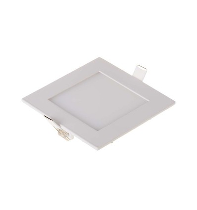 6W Firkantet LED innfellingspanel - 490lm, 6400K, Hull: 11cm, Mål: 12x12cm, inkl. driver