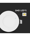 3W LED Panellys - med EMC driver, 6400K, rundt