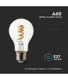 E27 4W LED spiral filament lampa - GLS, klart glas, 300lm, varmvit, ersätter 28W