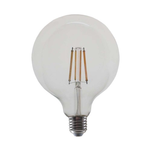 E27 12W G125 LED filament lamp - 1521lm, helder glas, 4000K