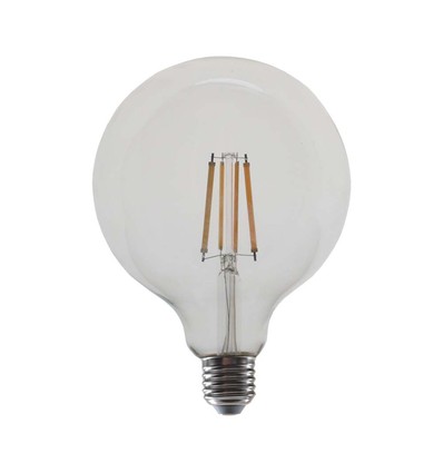 E27 12W G125 LED filament pære - 1521lm, klart glas, 4000K