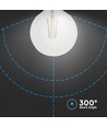 E27 12W G125 LED filament pære - 1521lm, klart glass, 4000K