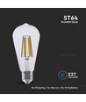 E27 4W LED filament lampa - ST64, 840lm, klart glas, 3000K, varmvit