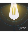 Ampoule LED filament E27 4W - ST64, 840lm, verre clair, 3000K, blanc chaud