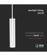 Spot suspension GU10, blanc - Ø6x30cm, aluminium, sans source lumineuse, IP20 intérieur