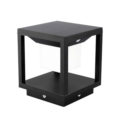 2W LED solcell bedlampa med sensor - IP65, 3000K, svart, 14x14cm, 3 års garanti