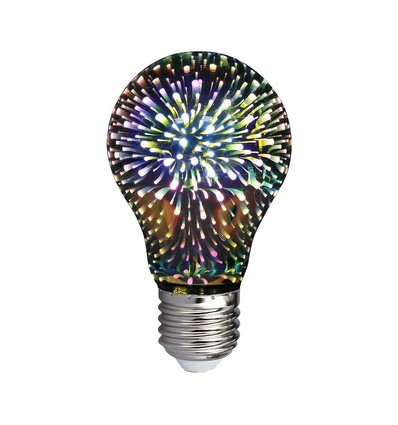 Ampoule LED E27 3W - A60, effet d'étoile 3D