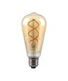 E27 4,8W dimbar LED filament pære - ST64, Amber glass, 1800K, Vintage lys