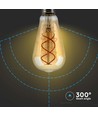 E27 4,8W dimbare LED filament lamp - ST64, Amber glas, 1800K, Vintage licht