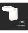 17W rund LED vägglampa - IP65, vit, 2480lm, 4000K, aluminium