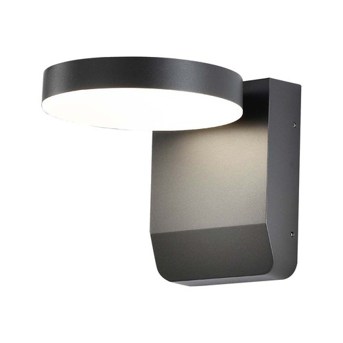 Applique murale 17W - LED, 3000K, boîtier noir, ronde, IP65