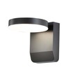 Applique murale 17W - LED, 3000K, boîtier noir, ronde, IP65