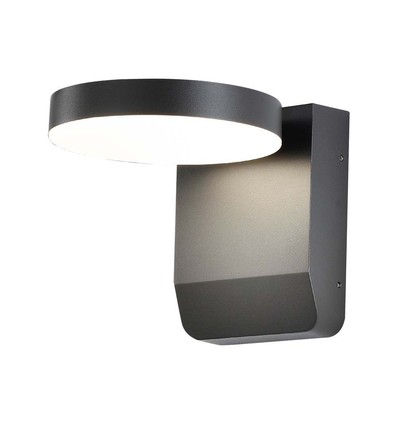 Applique murale LED ronde 17W - 2480lm, IP65, noir, 4000K, éclairage de façade extérieur