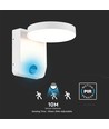Applique murale LED ronde 17W avec détecteur - IP65, 2480lm, blanc, détecteur de mouvement PIR, 4000K