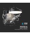 17W ronde wandlamp met sensor - IP65, zwart, 2480lm, 3000K, PIR sensor, buiten, incl. lichtbron