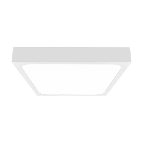 18W kvadratisk LED loftslampe - IP44, 23x23cm, hvid kant, kold hvid, inkl. lyskilde