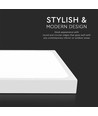 18W kvadratisk LED loftslampe - IP44, 23x23cm, hvid kant, kold hvid, inkl. lyskilde