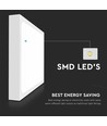 18W kvadratisk LED loftslampe - IP44, 23x23cm, hvid kant, kold hvid, inkl. lyskilde