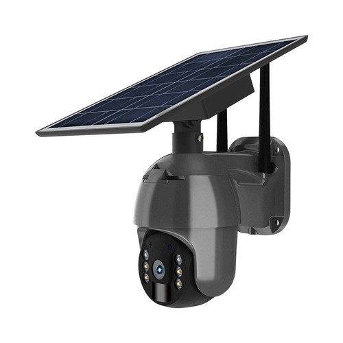 Utomhus WiFi PTZ solcellsdriven kamera - 360° Trygghet, Full HD & Färgnattseende, IP65, Svart