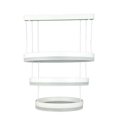 Suspension lustre LED 80W - dimmable 3 étapes, 3000K, blanc, diffusion de lumière à 360 degrés
