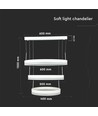 Suspension lustre LED 80W - dimmable 3 étapes, 3000K, blanc, diffusion de lumière à 360 degrés