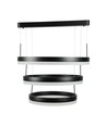 86W Soft Light Chandelier LED pendel - Sort, 3000K, dæmpbar, 360 grader lys, 3 års garanti