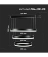 86W Soft Light Chandelier LED hanglamp - Zwart, 3000K, dimbaar, 360 graden licht, 3 jaar garantie